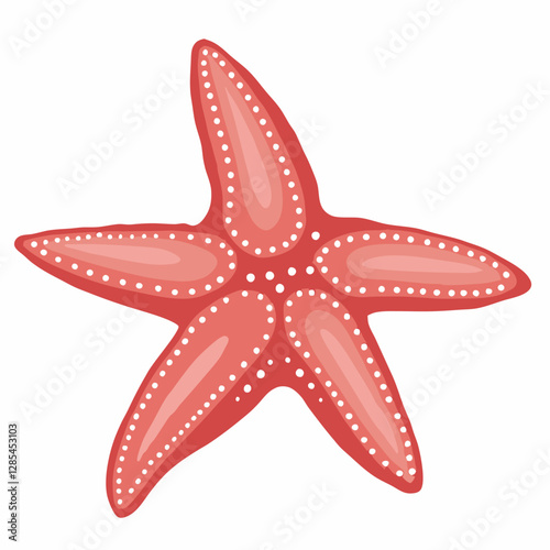 Pink starfish sea life illustration isolated vector