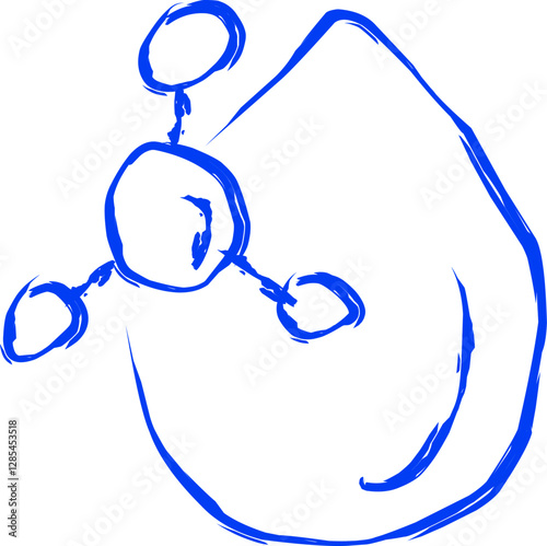 hyaluronic acid icon in Doodle style