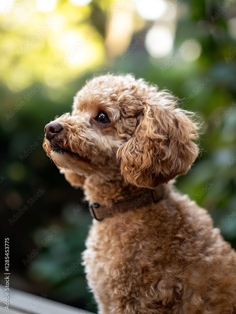 Adorable Poodle Dog Portrait with Fluffy Fur in Natural Outdoor Setting : Generative AI Adorable Poodle Dog Portrait with Fluffy Fur in Natural Outdoor Setting : Generative AI
