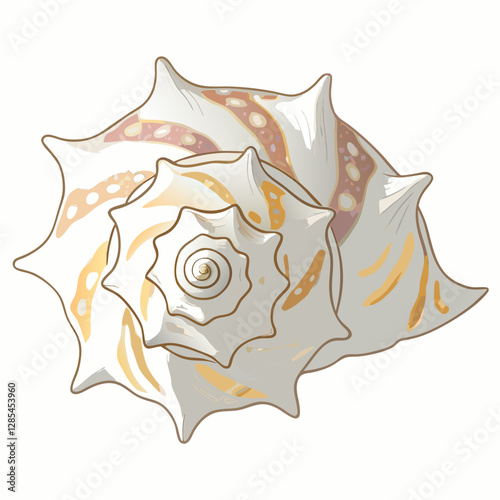 Sea shell isolated transparent background 3d rendering vector  illustration