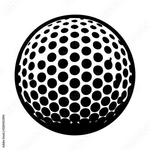 Simple Vector Icon of a Golf Ball – Logo Design Illustration