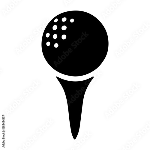 Simple Vector Icon of a Golf Tee – Logo Design Illustration
