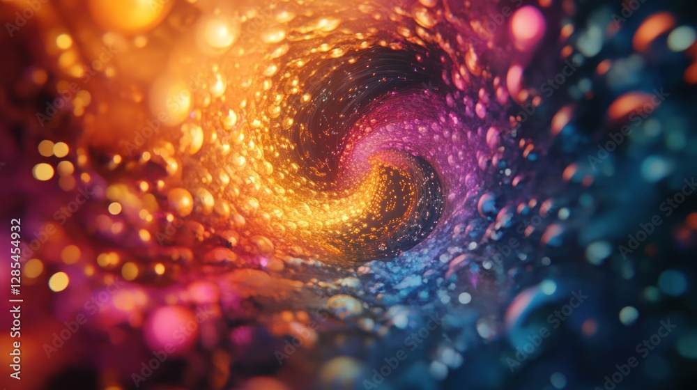 Abstract swirling tunnel of vibrant colors and lights. Abstract swirling tunnel of vibrant colors and lights.