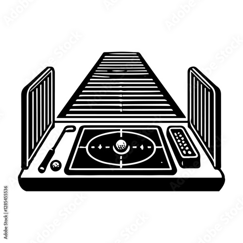 Simple Vector Icon of a Driving Range Mat – Logo Design Illustration