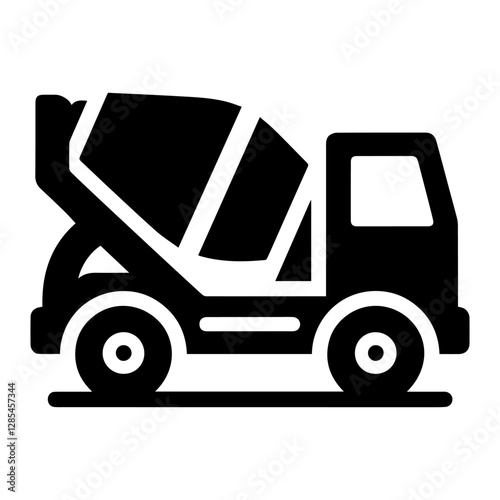 Simple Vector Icon of a Concrete mixer – Logo Design Illustration