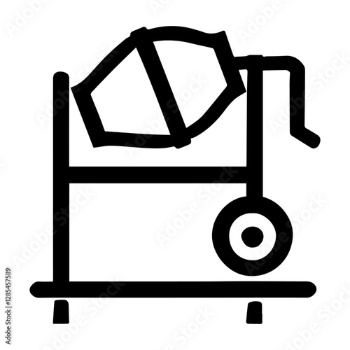 Simple Vector Icon of a Concrete mixer – Logo Design Illustration