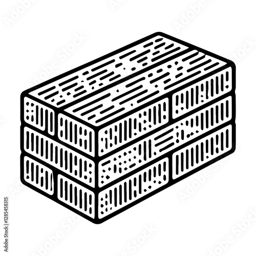 Simple Vector Icon of a Brick – Logo Design Illustration