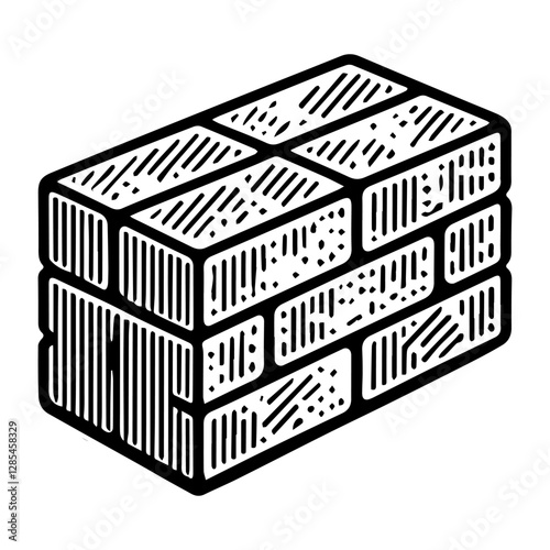 Simple Vector Icon of a Brick – Logo Design Illustration