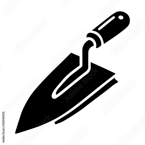 Simple Vector Icon of a Trowel – Logo Design Illustration