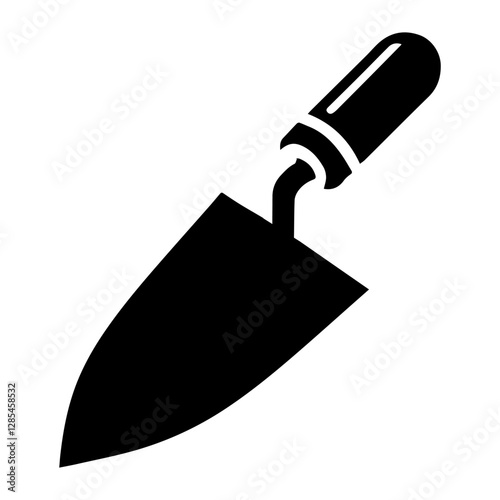 Simple Vector Icon of a Trowel – Logo Design Illustration