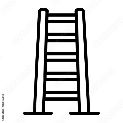 Simple Vector Icon of a Ladder – Logo Design Illustration