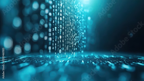 A continuous stream of binary code flowing across a dark background, representing the vast amounts of digital information constantly being generated and transmitted.