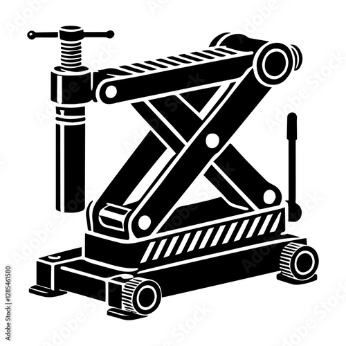 Simple Vector Icon of a Hydraulic jack – Logo Design Illustration