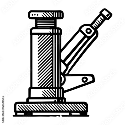 Simple Vector Icon of a Hydraulic jack – Logo Design Illustration