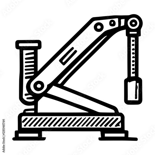 Simple Vector Icon of a Hydraulic jack – Logo Design Illustration