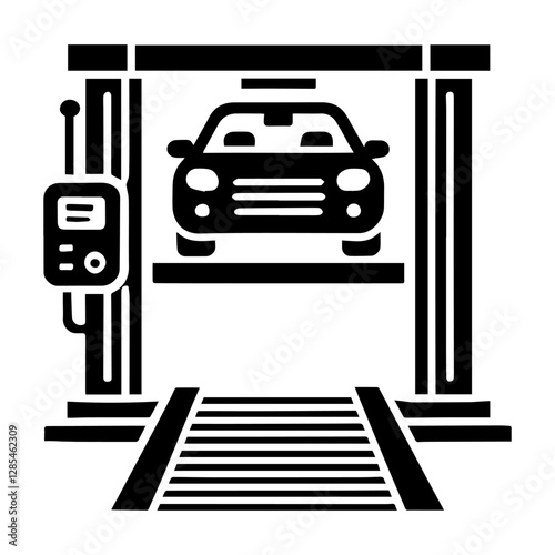 Simple Vector Icon of a Car lift – Logo Design Illustration