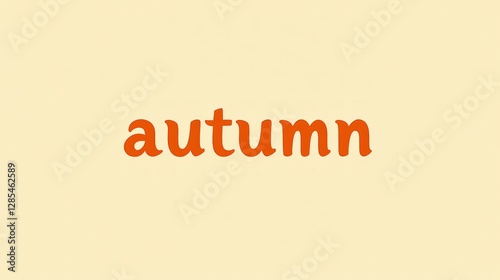 Simple autumn text in orange on a pale yellow solid background