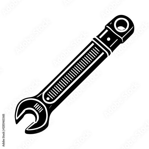 Simple Vector Icon of a Torque Wrench – Logo Design Illustration