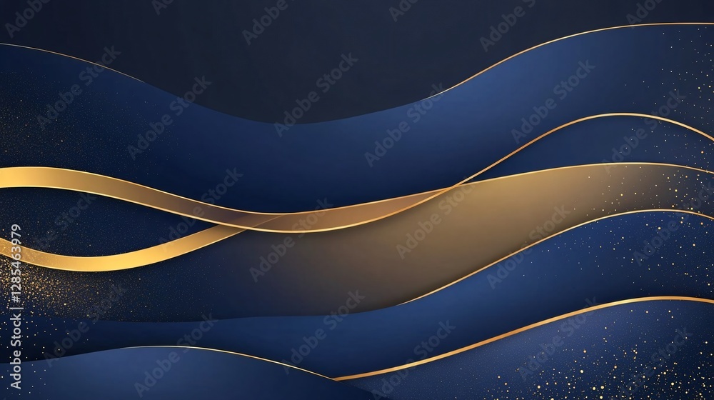 Fototapeta premium Modern abstract gradient gold purplish blue banner background