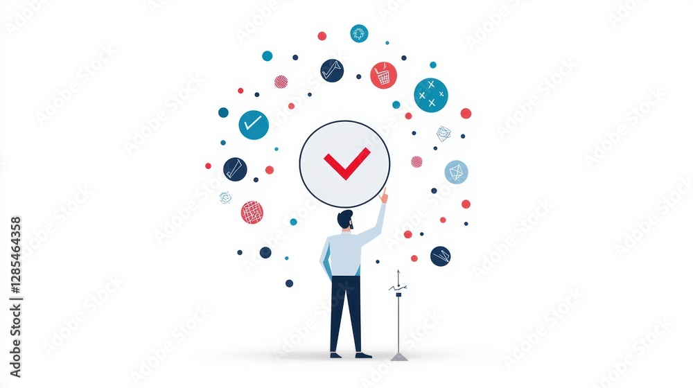 A hand drawing a checkmark inside a circle on a whiteboard, emphasizing the act of completion or marking a task as done. A hand drawing a checkmark inside a circle on a whiteboard, emphasizing the act of completion or marking a task as done.