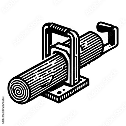 Simple Vector Icon of a Log Splitters – Logo Design Illustration