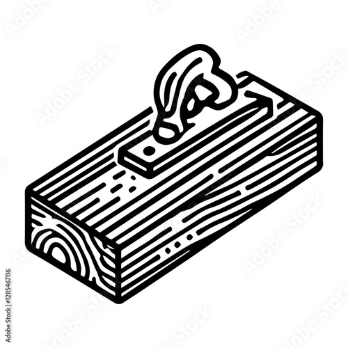Simple Vector Icon of a Woodworking – Logo Design Illustration