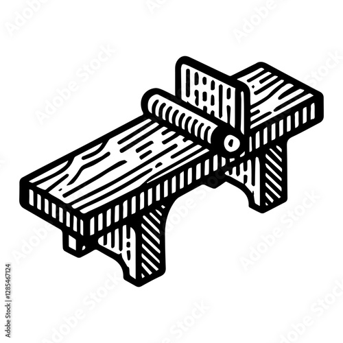 Simple Vector Icon of a Woodworking – Logo Design Illustration