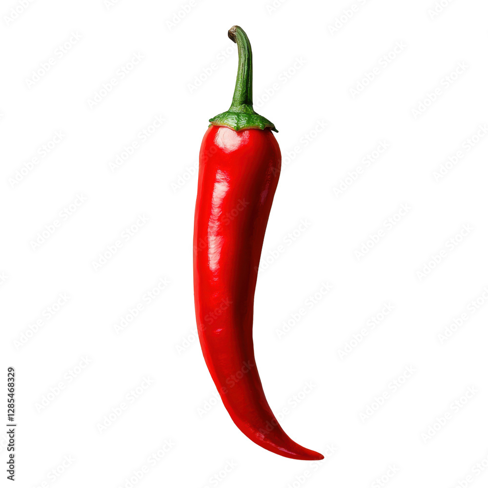 Fresh Red Chili Pepper Isolated on White Background for Culinary and Cooking Use in Food Photography Fresh Red Chili Pepper Isolated on White Background for Culinary and Cooking Use in Food Photography