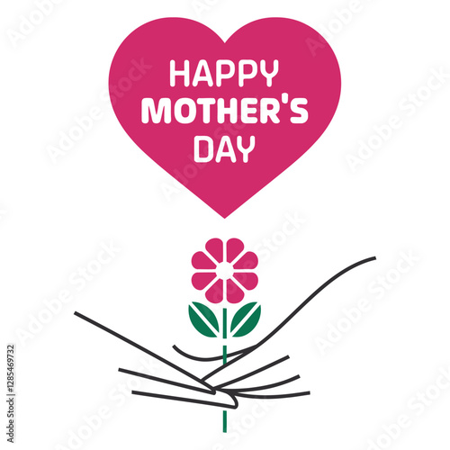 Mothers day for woman and child love you mum message