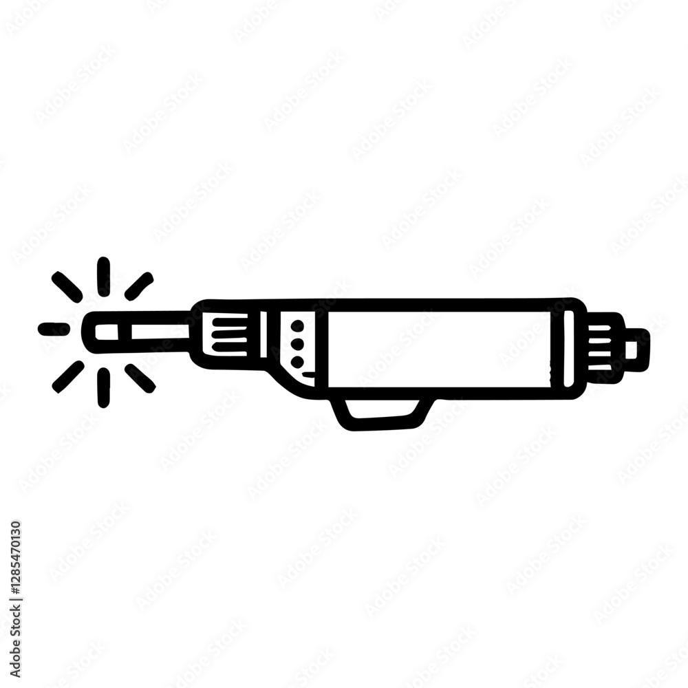 Simple Vector Icon of a Welding Torch – Logo Design Illustration Simple Vector Icon of a Welding Torch – Logo Design Illustration