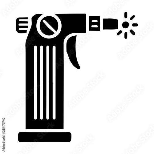 Simple Vector Icon of a Welding Torch – Logo Design Illustration