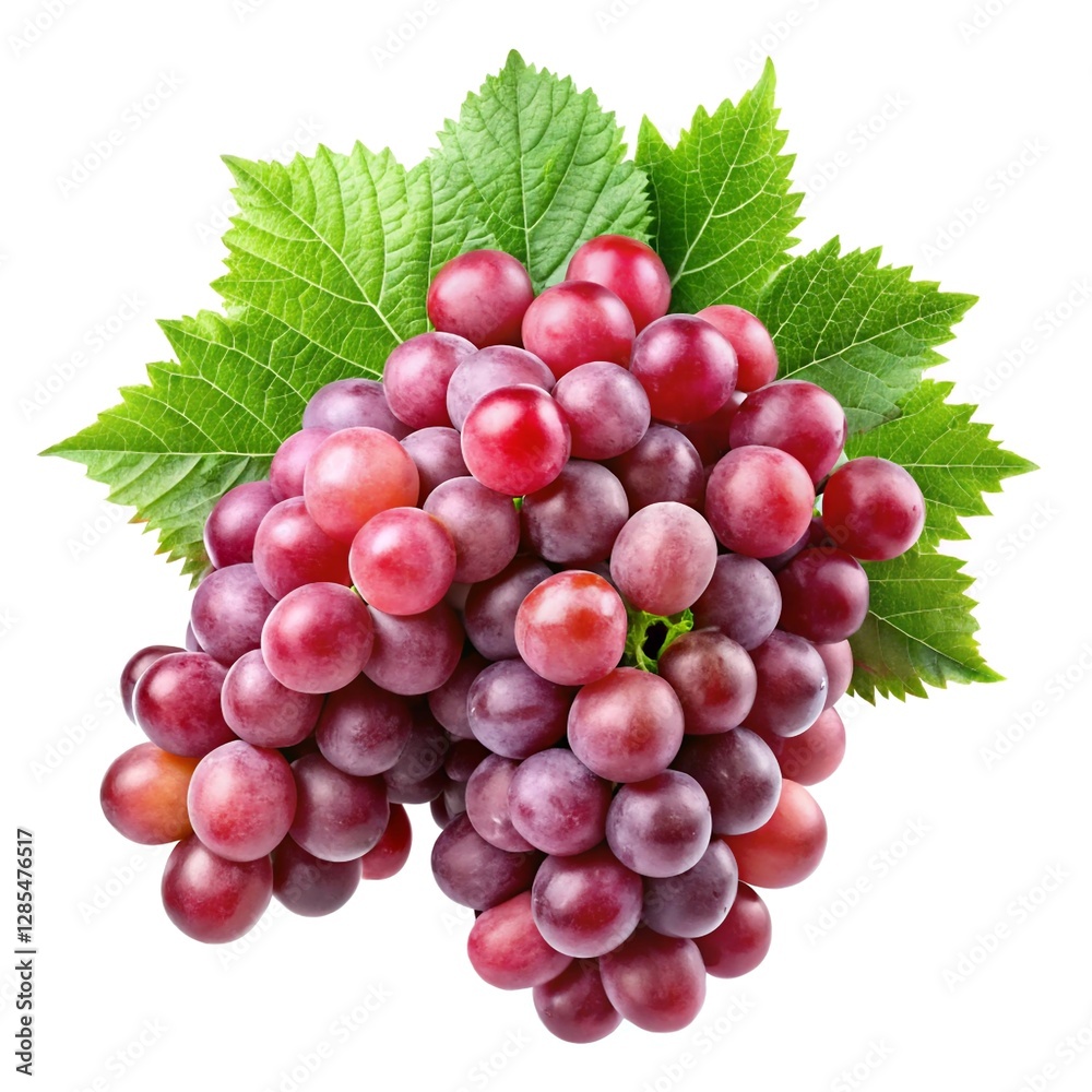 Fototapeta premium bunch of red grapes isolated on white