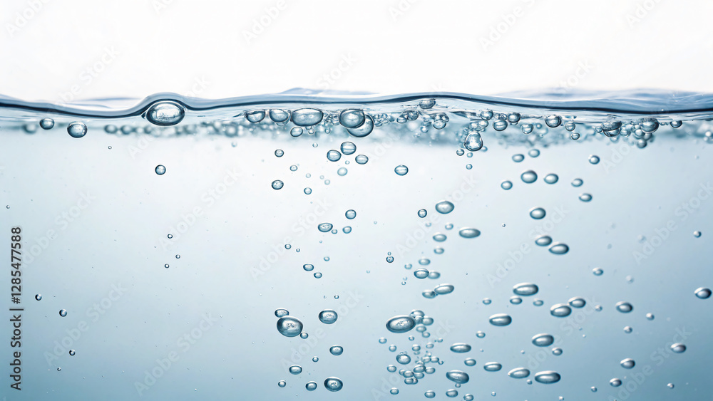 Bubbles Rising in Clear Water with Soft Light Above and Below the Surface Bubbles Rising in Clear Water with Soft Light Above and Below the Surface