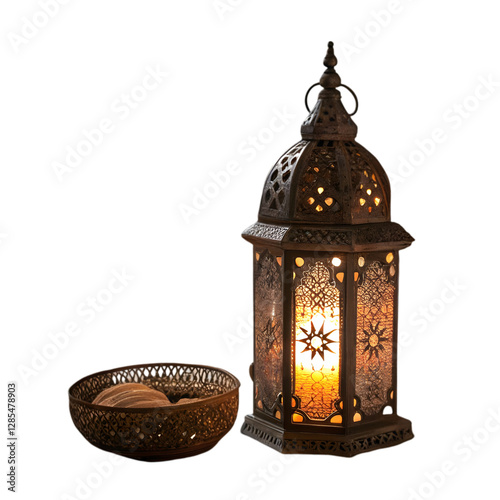 Beautiful ramadan latern on white background