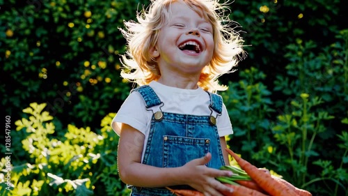 The Happy Child with Vegetables