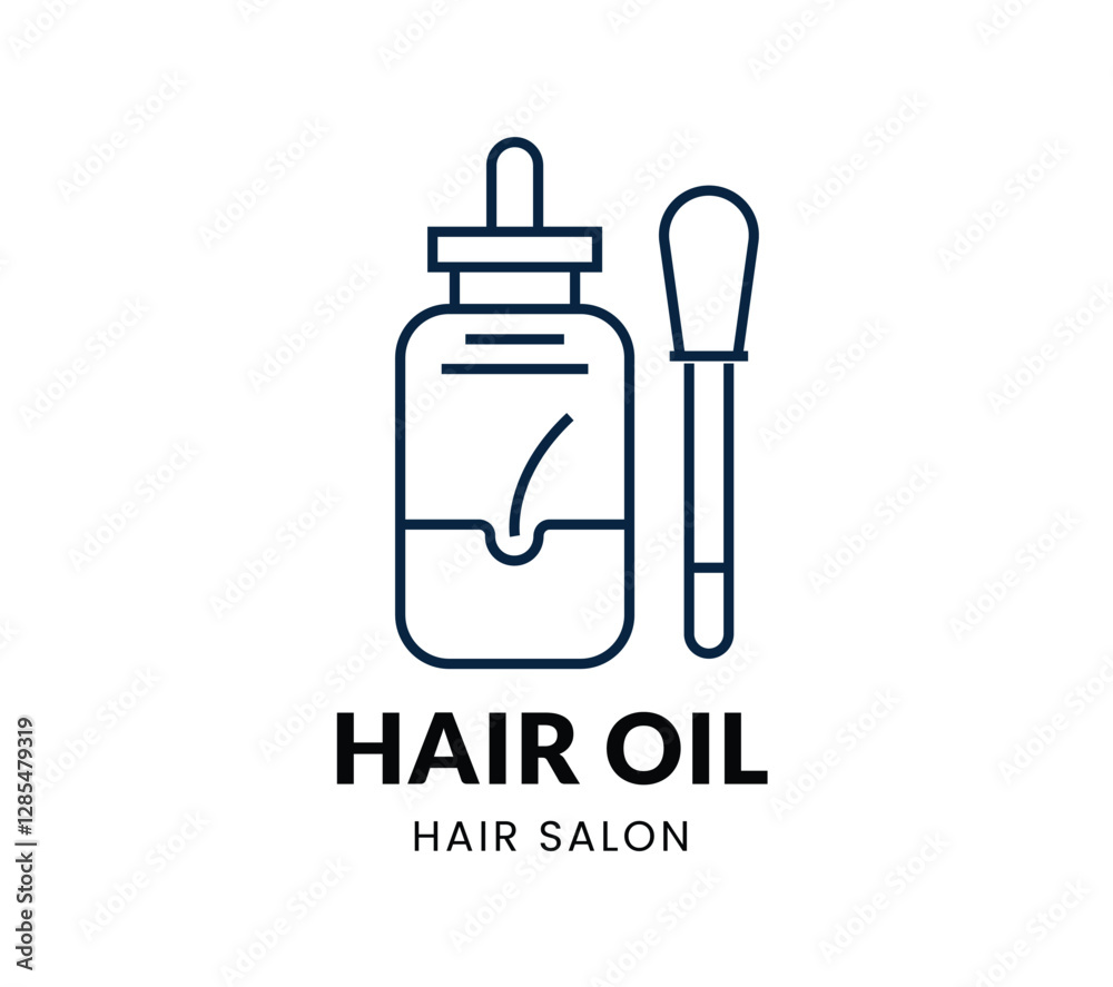 Hair Oil line Icon Set . Salon Item . Vector Illustration Hair Oil line Icon Set . Salon Item . Vector Illustration