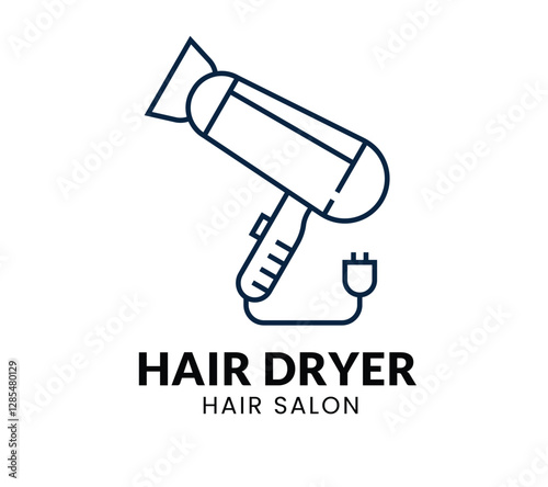 Hair Dryer line Icon Set .  Hair Salon Item   . Vector Illustration