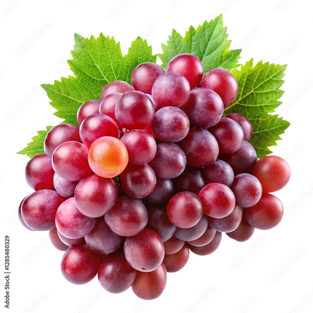 Fototapeta premium bunch of red grapes isolated on white