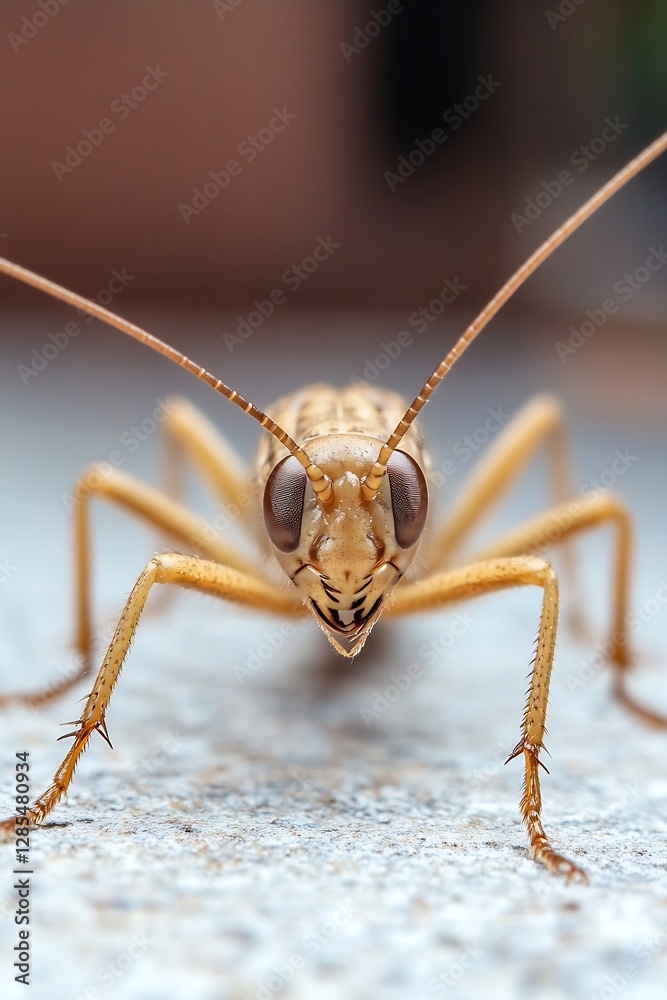 Extreme Close Up of a Brown Grasshopper on Stone Texture : Generative AI Extreme Close Up of a Brown Grasshopper on Stone Texture : Generative AI