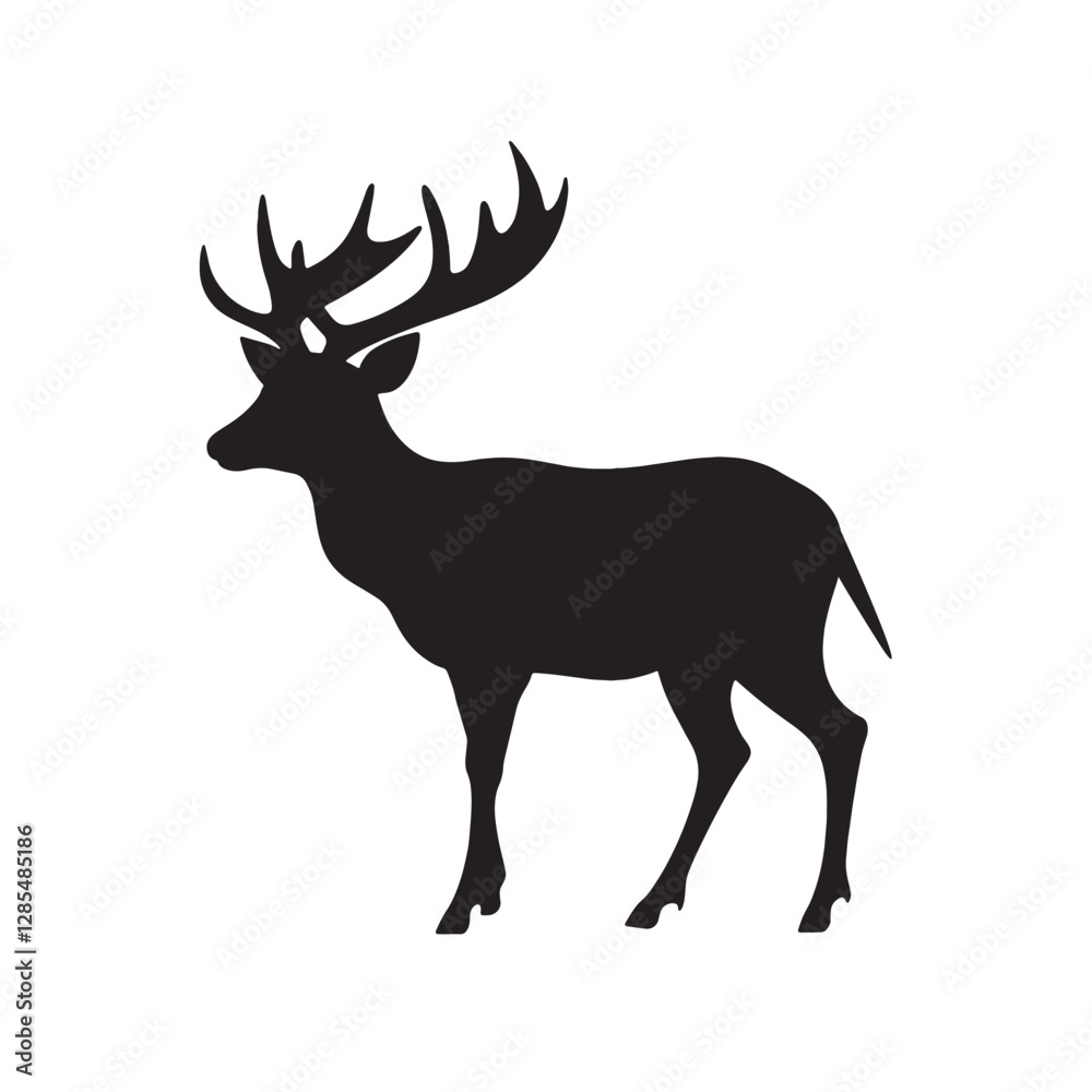 Obraz premium Silhouetted Deer with Grand Horns