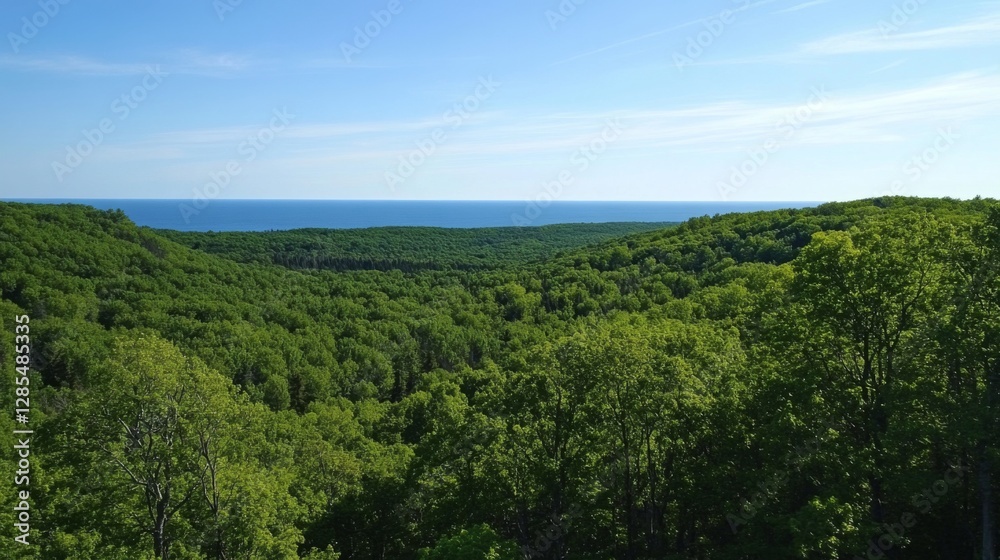 Obraz premium Forest Canopy Overlooking Ocean
