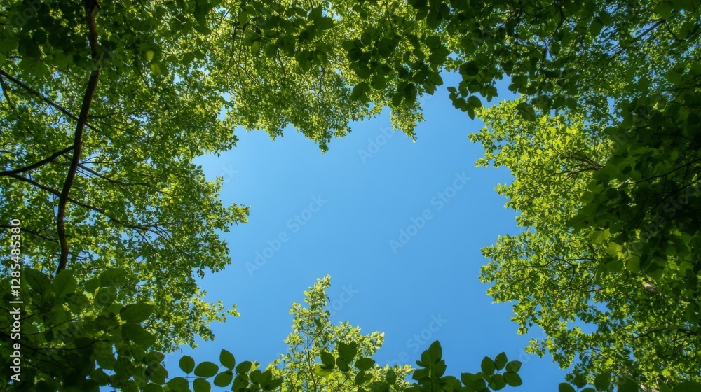 Obraz premium Forest Canopy Sunlight, Looking Up
