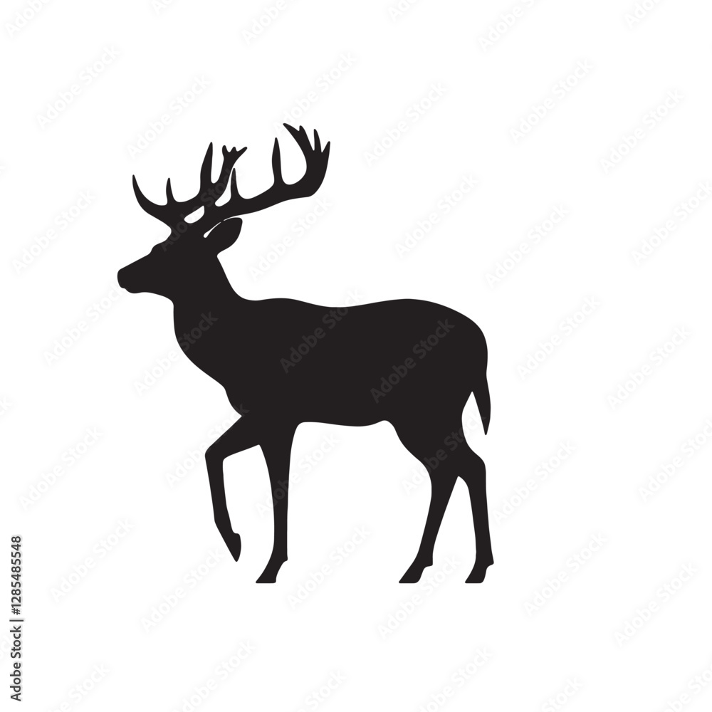 Fototapeta premium Strong and Confident Buck in Silhouette Form