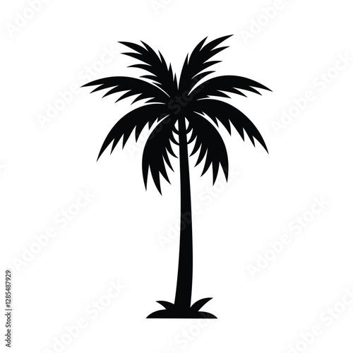 Wallpaper Mural Simple Black Silhouette of a Palm Tree
 Torontodigital.ca