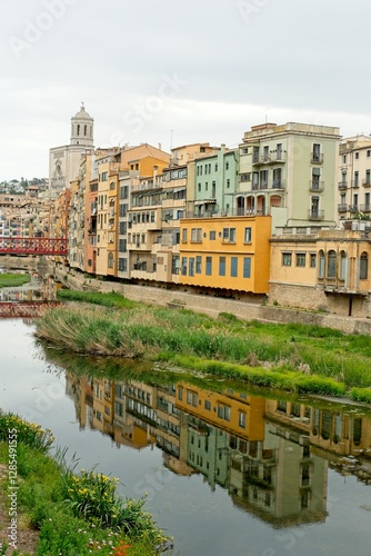 Wallpaper Mural Girona Spain - 25 April 2024 - Colourful houses along the Onyar River in Girona Torontodigital.ca