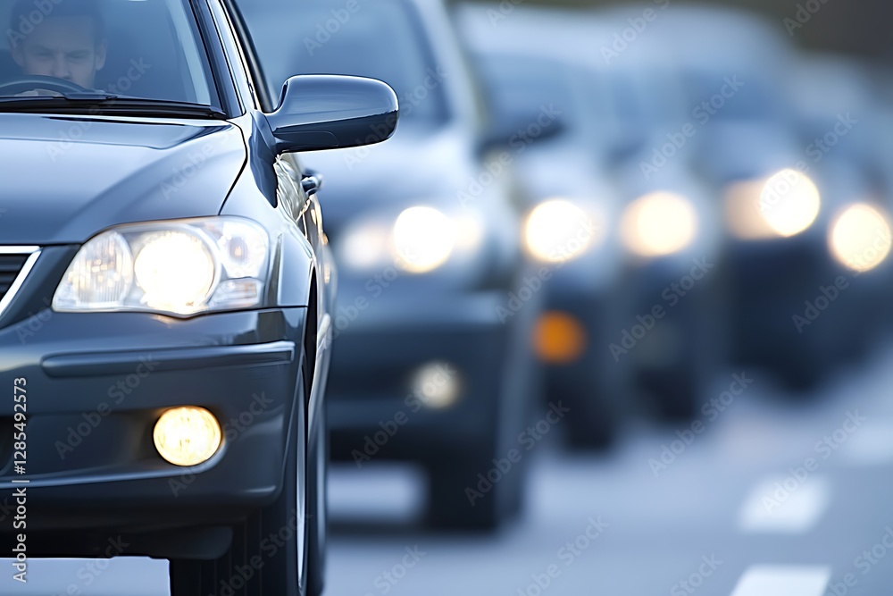 Cars Driving on Highway with Traffic for Transport Cars Driving on Highway with Traffic for Transport