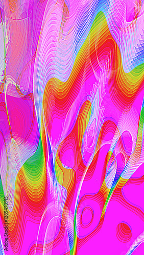 Abstract neon rainbow psychedelic pixelated digital glitch background