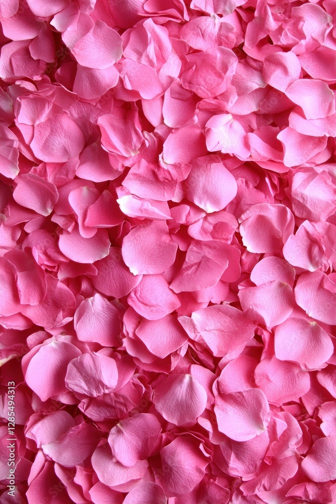 A vibrant close-up of delicate pink rose petals scattered elegantly, creating a soft and romantic atmosphere, perfect for decor A vibrant close-up of delicate pink rose petals scattered elegantly, creating a soft and romantic atmosphere, perfect for decor