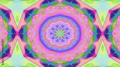 Abstract summer sun psychedelic retro neon pink, green background