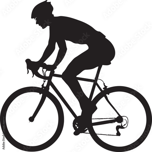 Dynamic Cyclist Silhouettes Vector Set photo